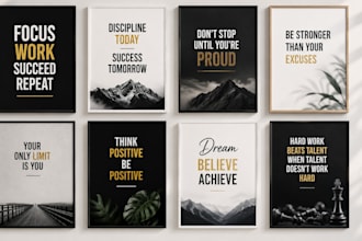 design motivational office prints digital posters printable wall art sets
