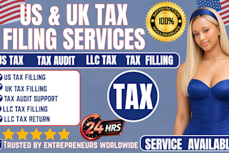 do US tax filing income tax UK tax return and tax audit support  llc tax