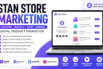 market stan store linktree, beacon ai, payhip, gumroad digital product promotion