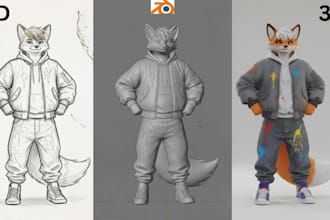 convert 2d to 3d design 3d logo custom 3d model  3d character for 3d printing