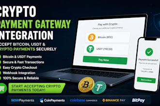 integrate crypto payment gateway, usdt, bitcoin, and crypto checkout