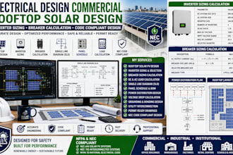 do electrical design commercial rooftop solar inverter sizing breaker calcultion