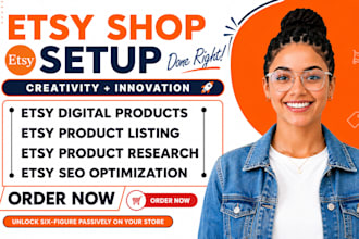 design etsy digital products with etsy shop setup and etsy product listing