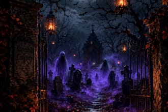 create spooky halloween illustrations and fantasy scenes