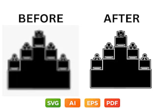 convert business black and white vector logo from png, jpg to ai, svg or eps