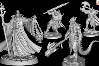 sculpt miniature custom action figure 3d modeling dnd, tabletop for 3d printing