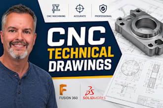 create cnc machining technical drawings, cnc drawing, fusion 360, solidworks