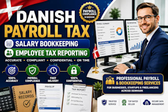 process danish payroll tax, salary bookkeeping and employee tax reporting