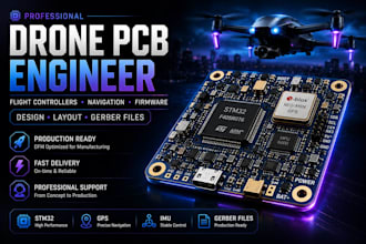 develop drone flight controller pcb using stm32 gps imu sensors and powerboard
