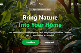 develop a home gardening and plant nursery website