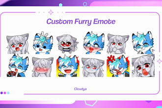 create custom furry emote for you