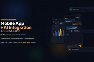 develop flutter flutterflow mobile app for android and ios with ai integration