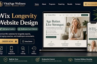 design wix longevity website anti aging coaches site healthspan coach website