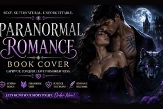design a paranormal romance book cover for self publishers
