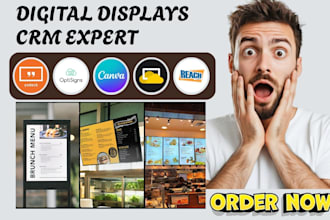 design advertising display screen billboard menu animated digital signage videos