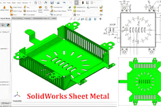 design sheet metal enclosures and industrial parts in solidworks for manufacture