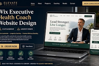 design wix executive health coaches website c suite leadership longevity website