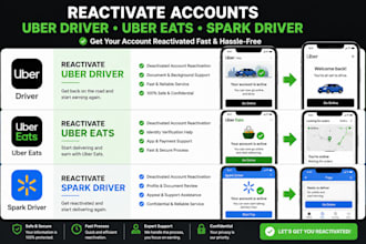 reactivate uber driver, uber eat, spark driver deactivated