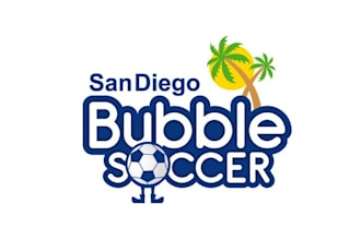 make a sporty glee filled logo for san diego bubble soccer