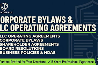 draft professional corporate bylaws operating agreements and business policies