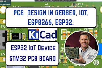 do esp32 pcb design, esp8266 iot pcb layout and gerber files for startups makers