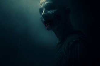 make a dark  horror illustration