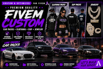 create custom fivem clothing, eup packs, jewelry and lore friendly car pa
