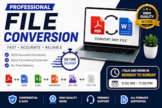 fast delivery and accurate file conversion services