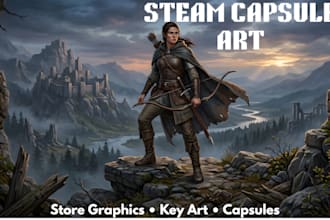 design steam capsule art, steam store graphics game art for your game