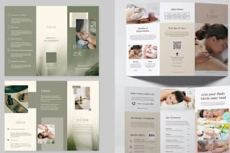 design business brochure, booklet for wellness trend, seasonal service promotion