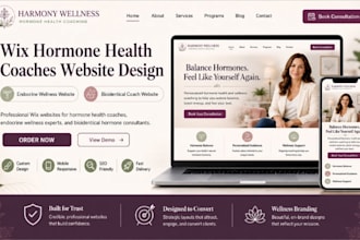 design wix hormone health coaches website endocrine bioidentical coach website