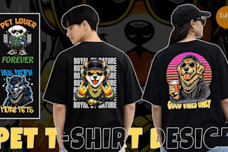 make unique t shirt animal, pet, dog logo for your brand