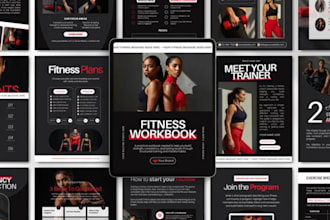 design a fitness ebook, opt in lead magnet, workbook, and digital cheat sheet