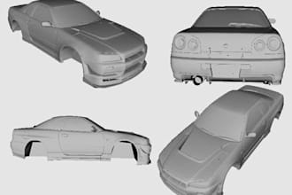 3d printable car model scale model resin car print automotive cad rc car model