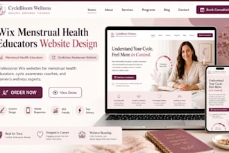design wix menstrual health educators website ovulation awareness website
