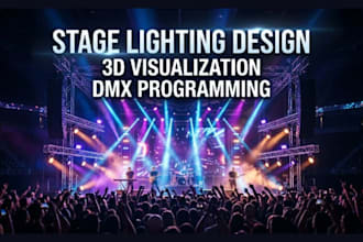 design event stage setup, stage lighting design, dmx programming for your show