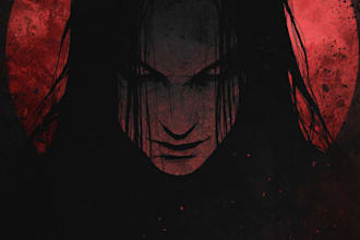 draw anime style dark fantasy art and horror illustration