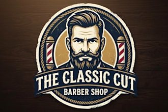 create outstanding barber shop logo designs
