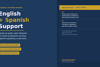 create a bilingual english spanish customer support reply library