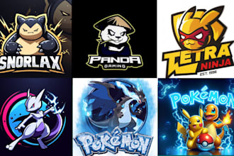 design pokemon, fakemon, tcg, twitch, mascot, gaming esport logo pokemon website