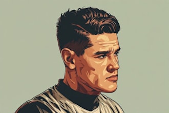create a wsj style hedcut portrait for you