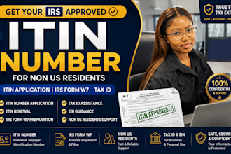 get your itin number, tax id, irs form w7 for non US residents