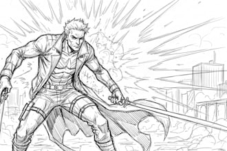 sketch anime or manga illustration, full body