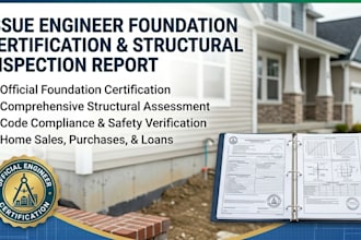 issue engineer foundation certification and structural inspection report