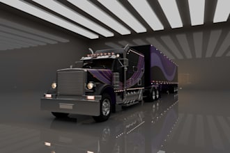 create 3d truck render design 3d automotive vehicle models