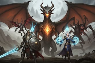 draw concept art for characters, dragons and monsters
