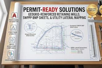 design retaining wall swppp and utility lateral plans