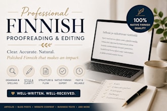 proofread or edit a finnish text