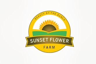 design progression creative logo for sunset flower farm