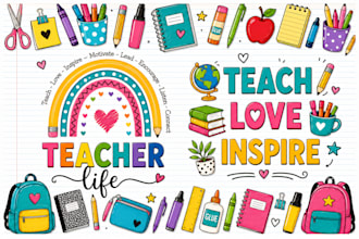 create custom teacher pngs for sublimation and tshirts